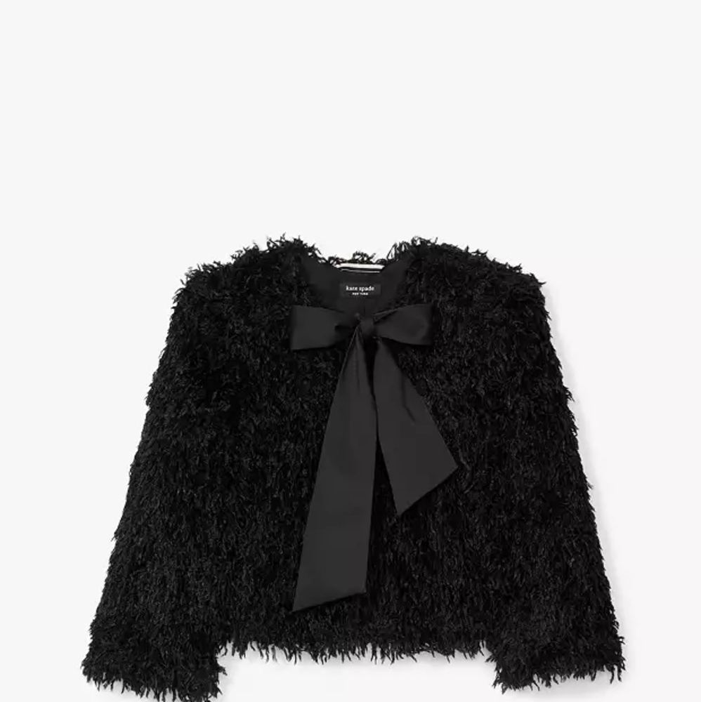 Kate Spade Faux Feather Bow Jacket